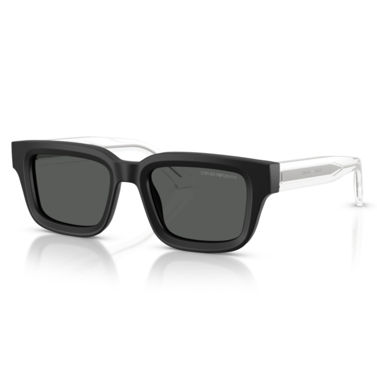 Emporio Armani EA4270 matte black geometric sunglasses with dark grey lenses