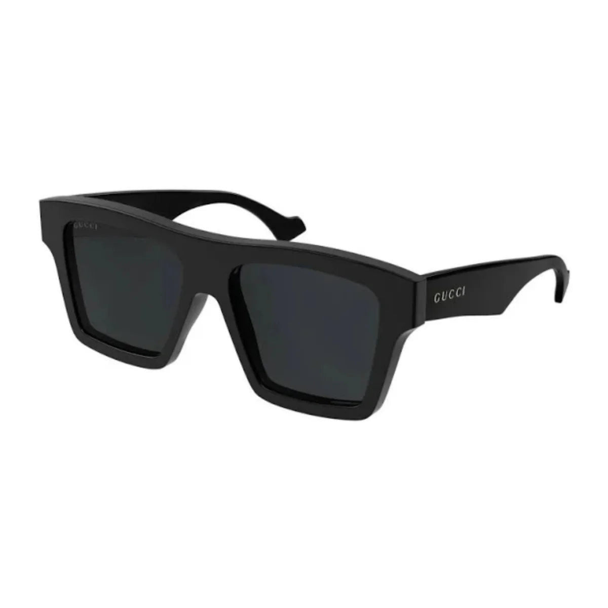 Gucci GG0962S black rectangle sunglasses with grey lenses