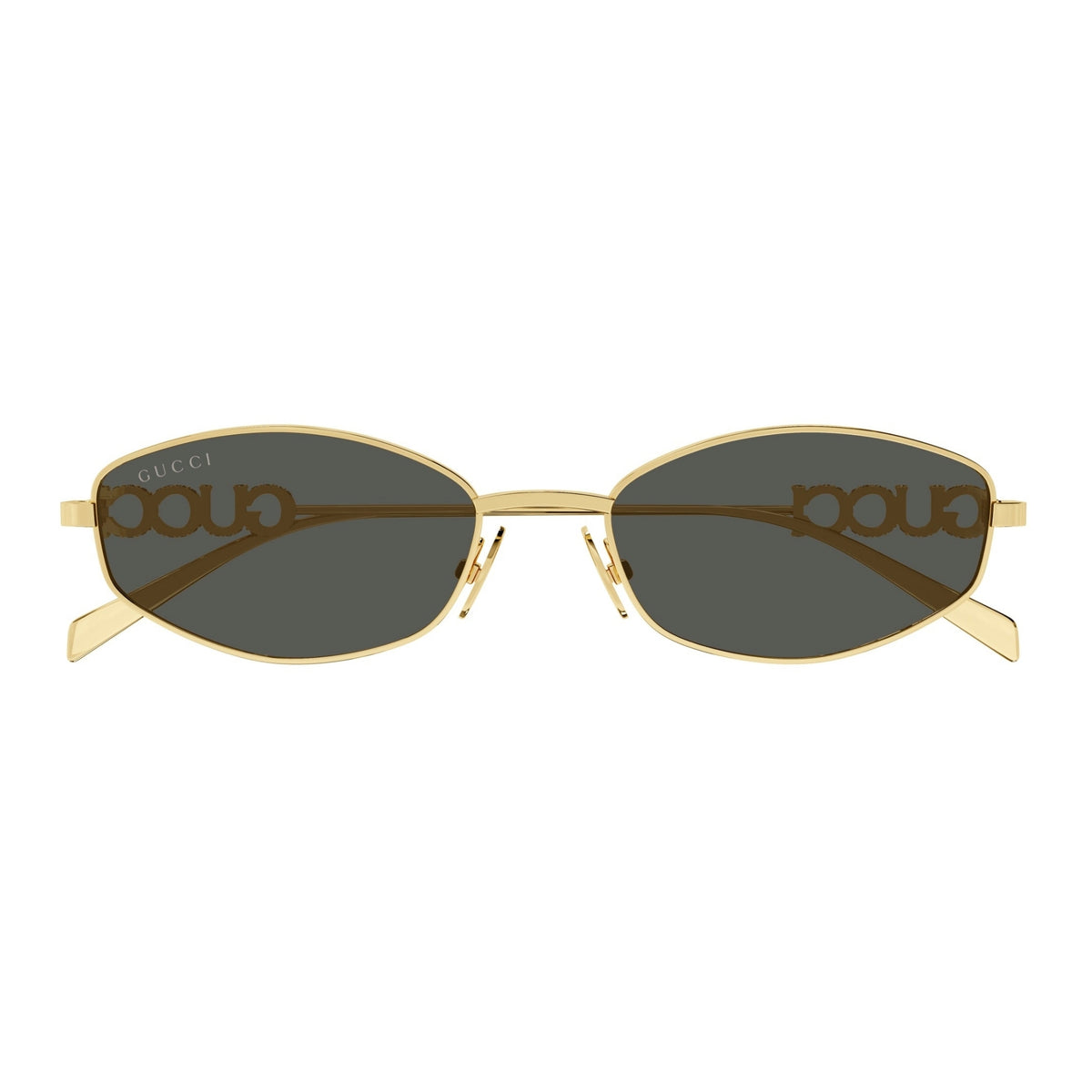 Gucci GG1802S gold oval sunglasses, full-rim metal frame
