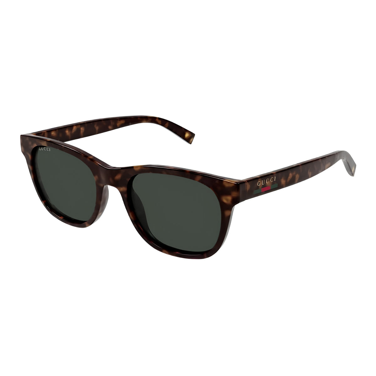 Gucci GG1985S havana square sunglasses with green lenses