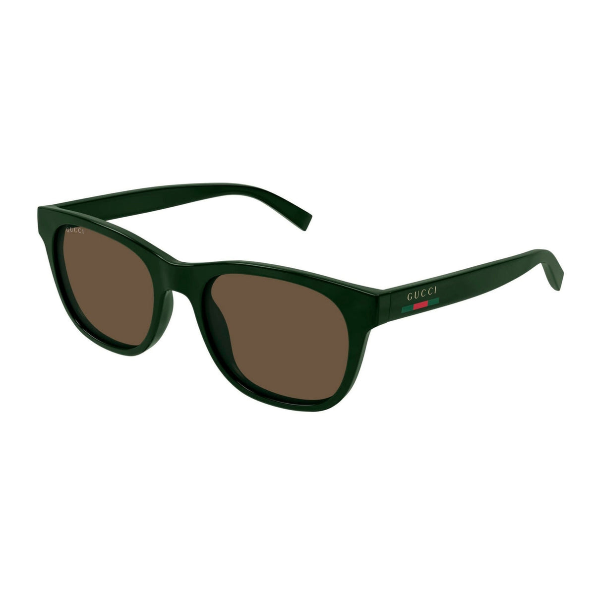 Gucci GG1985S green square sunglasses with brown lenses