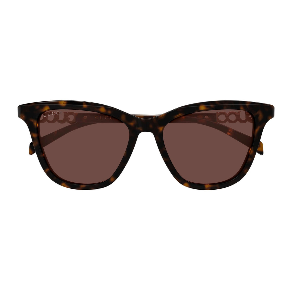 Gucci GG2032S havana cat-eye sunglasses, full-rim acetate and metal frame