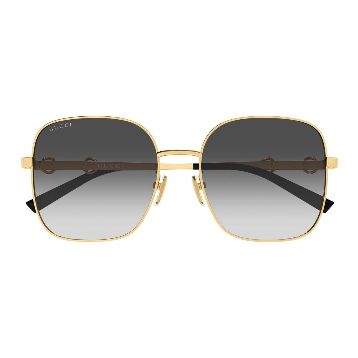 Gucci GG2053S gold square sunglasses, full-rim metal and plastic frame