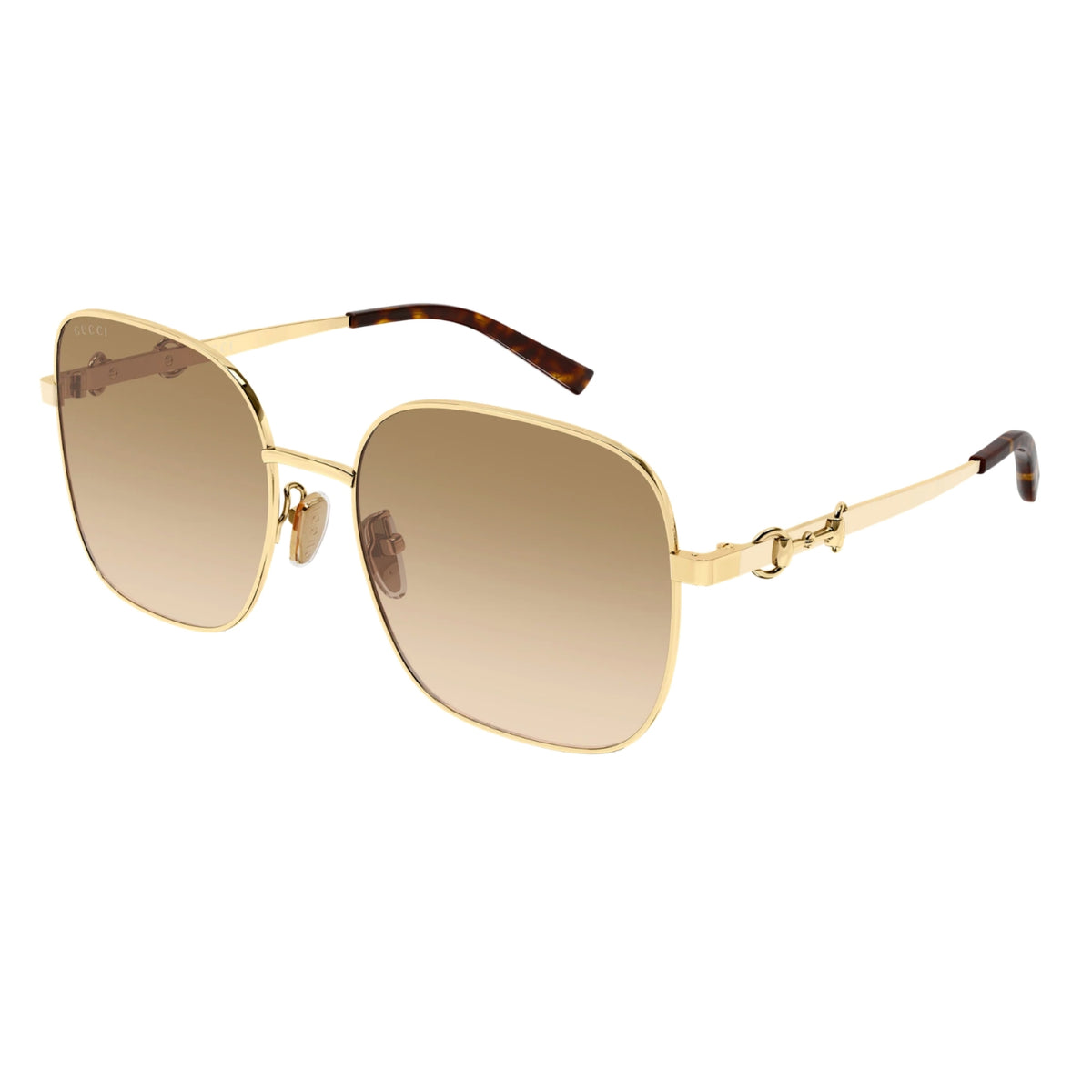 Gucci GG2053S gold square sunglasses with brown lenses