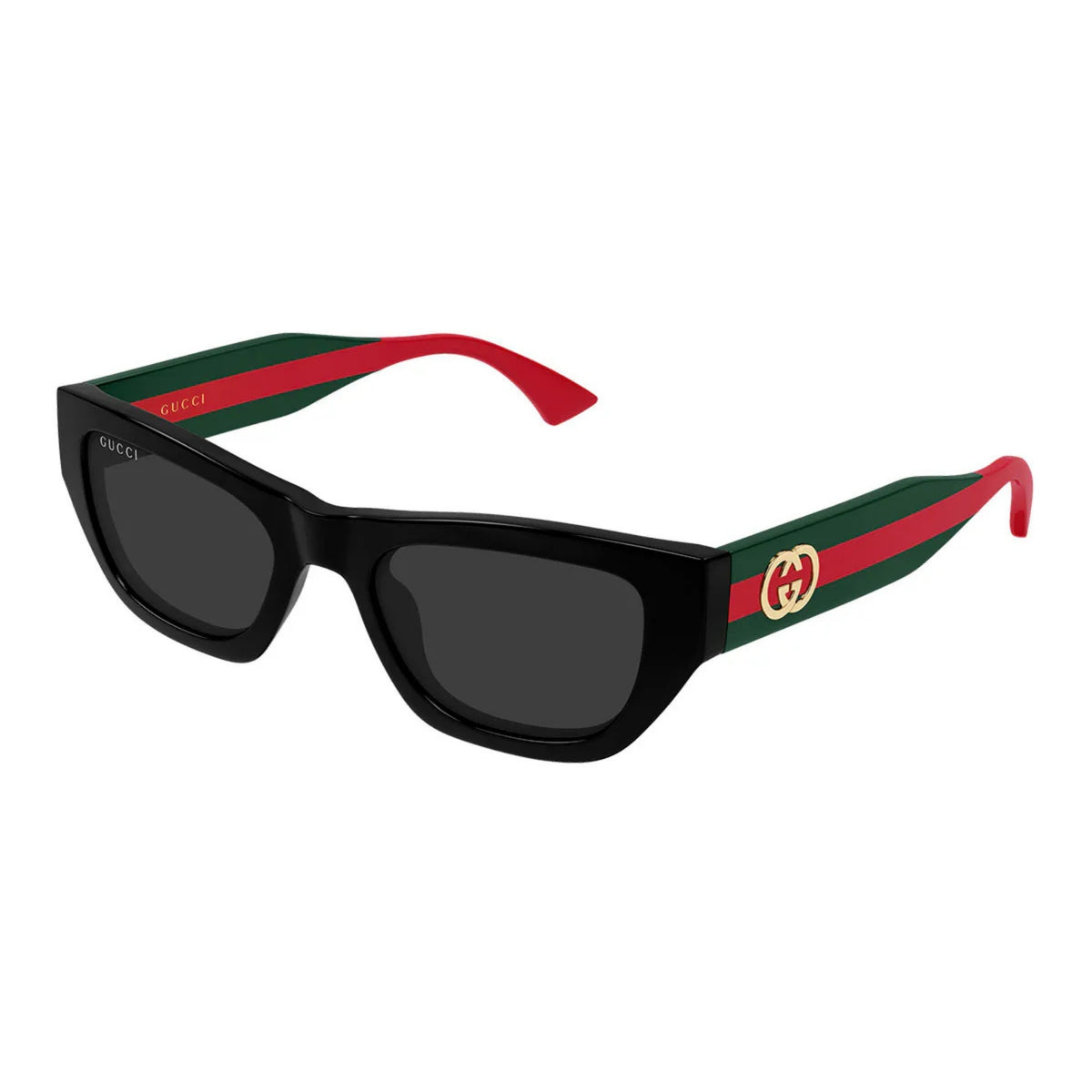 Gucci GG2116S black cat-eye sunglasses with grey lenses