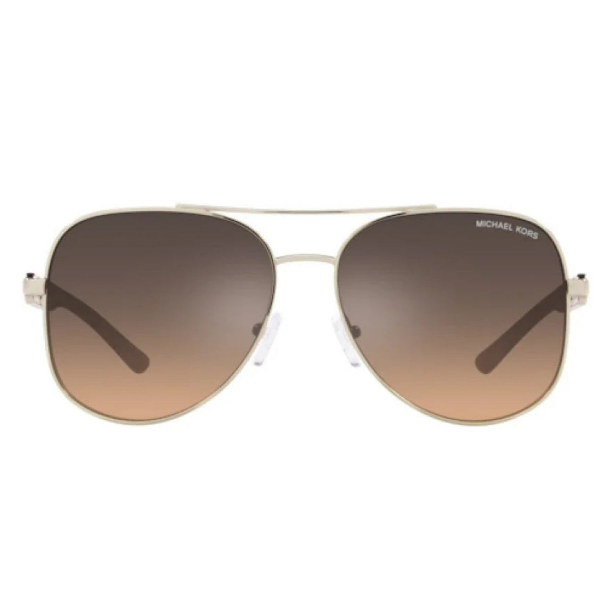 Michael Kors MK1121 light gold aviator sunglasses, full-rim metal frame