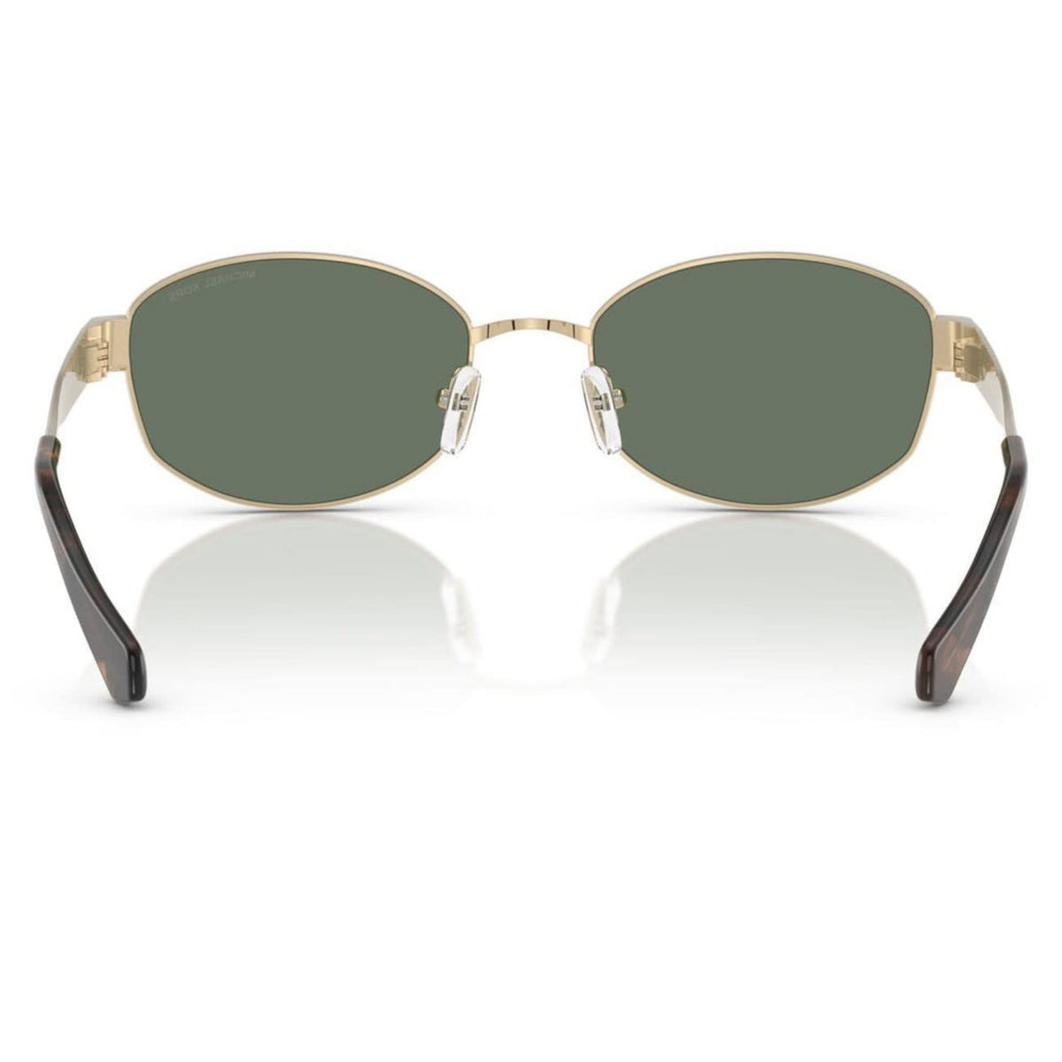 Michael Kors MK1161 light gold oval sunglasses, back view of the frame and temples