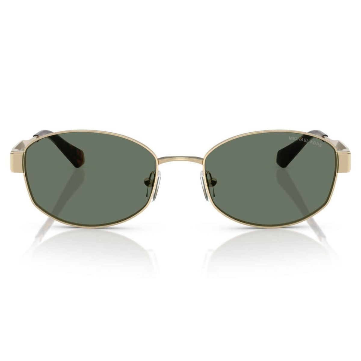 Michael Kors MK1161 light gold oval sunglasses, full-rim metal frame