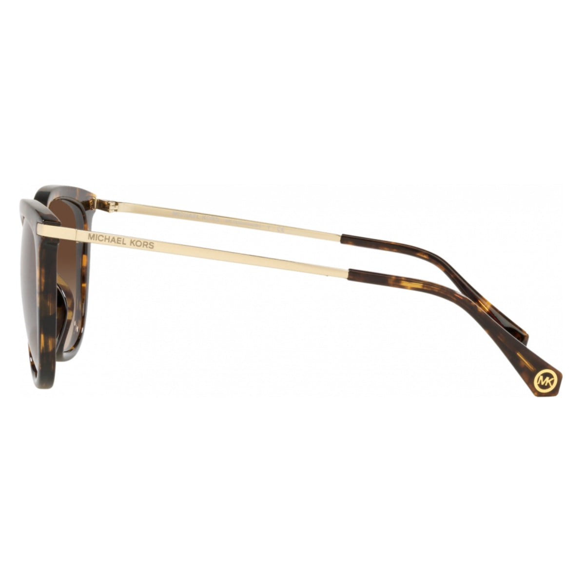 Michael Kors MK2150U dark tortoise cat-eye sunglasses, side view of the temple