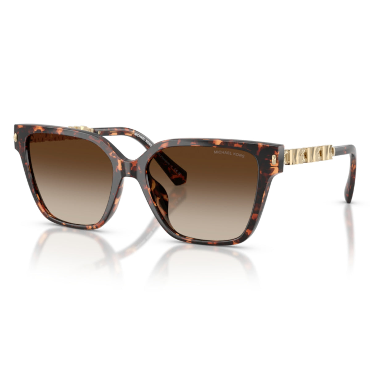 Michael Kors MK2263U dark tortoise square sunglasses with brown lenses