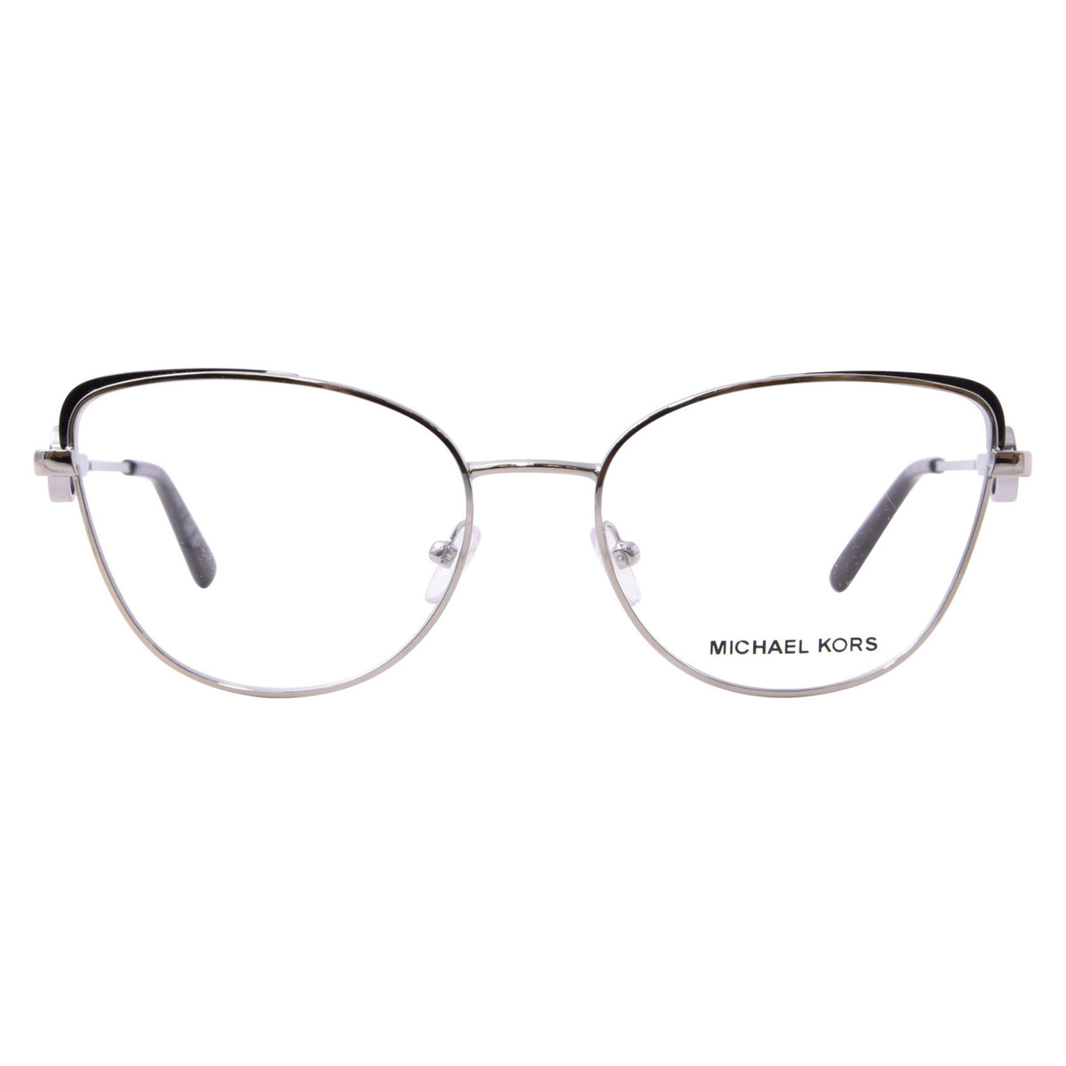Michael Kors MK3058B silver cat-eye eyeglasses, full-rim metal frame
