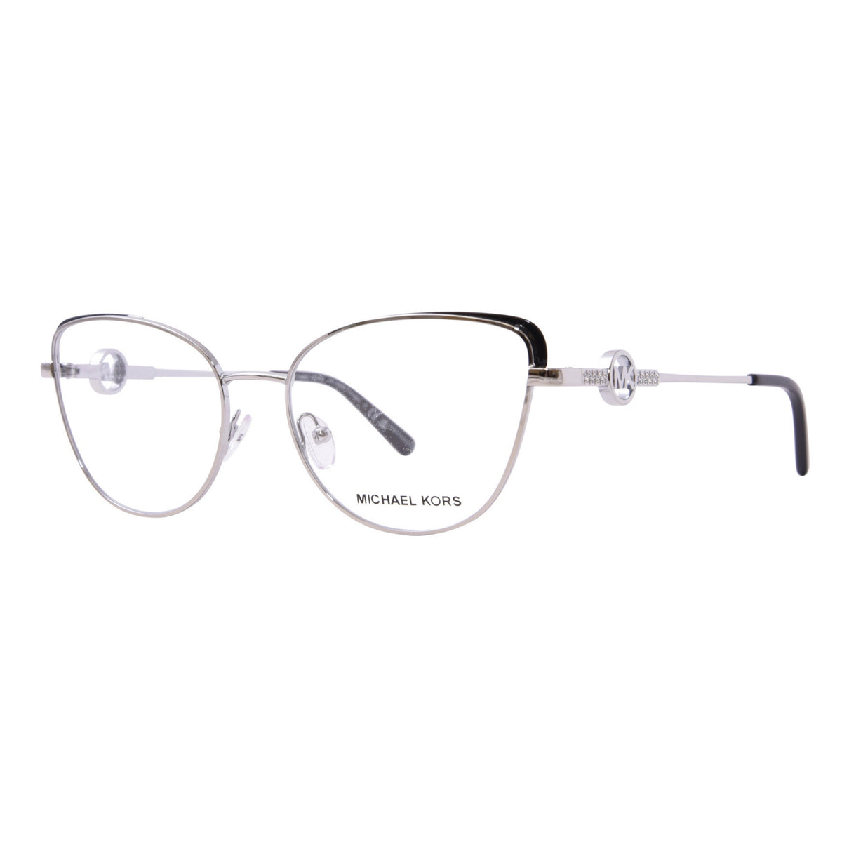 Michael Kors MK3058B silver cat-eye eyeglasses with metal frame