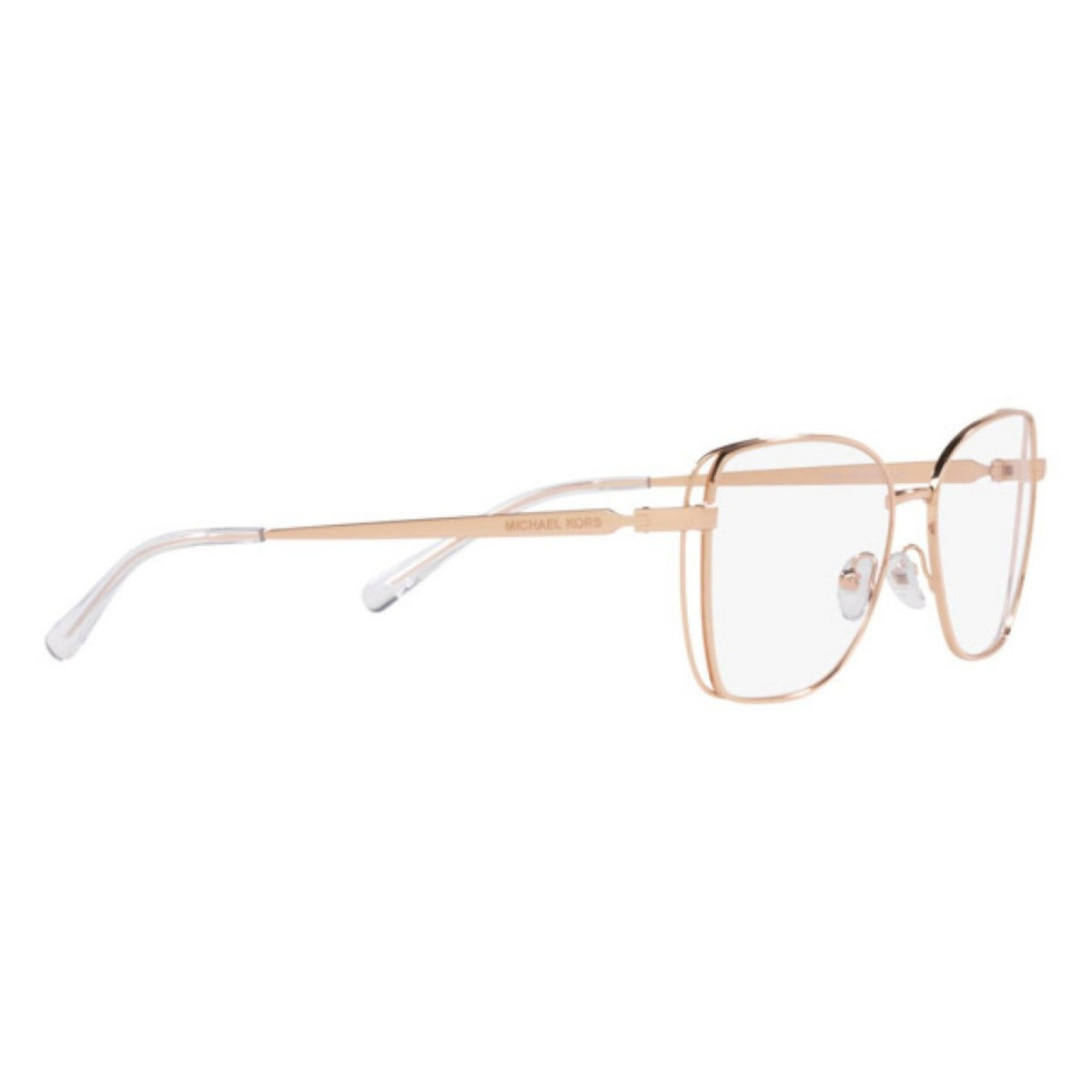 Michael Kors MK3059 rose gold square eyeglasses, angled view