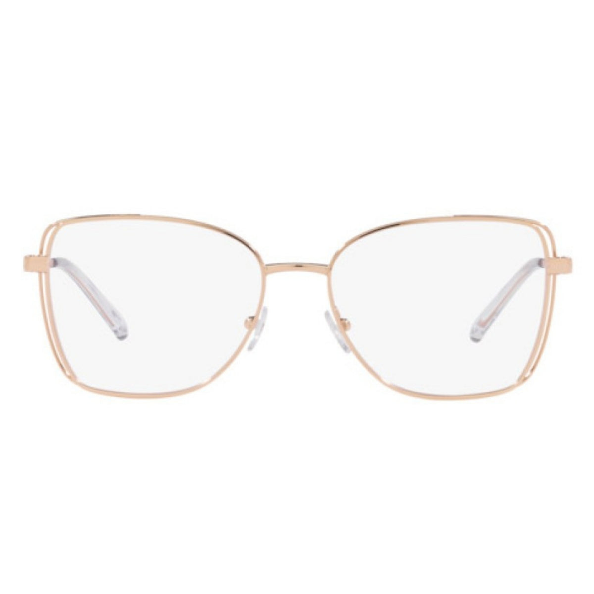 Michael Kors MK3059 rose gold square eyeglasses, full-rim metal frame