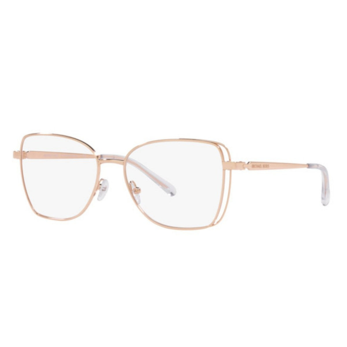 Michael Kors MK3059 rose gold square eyeglasses with metal frame