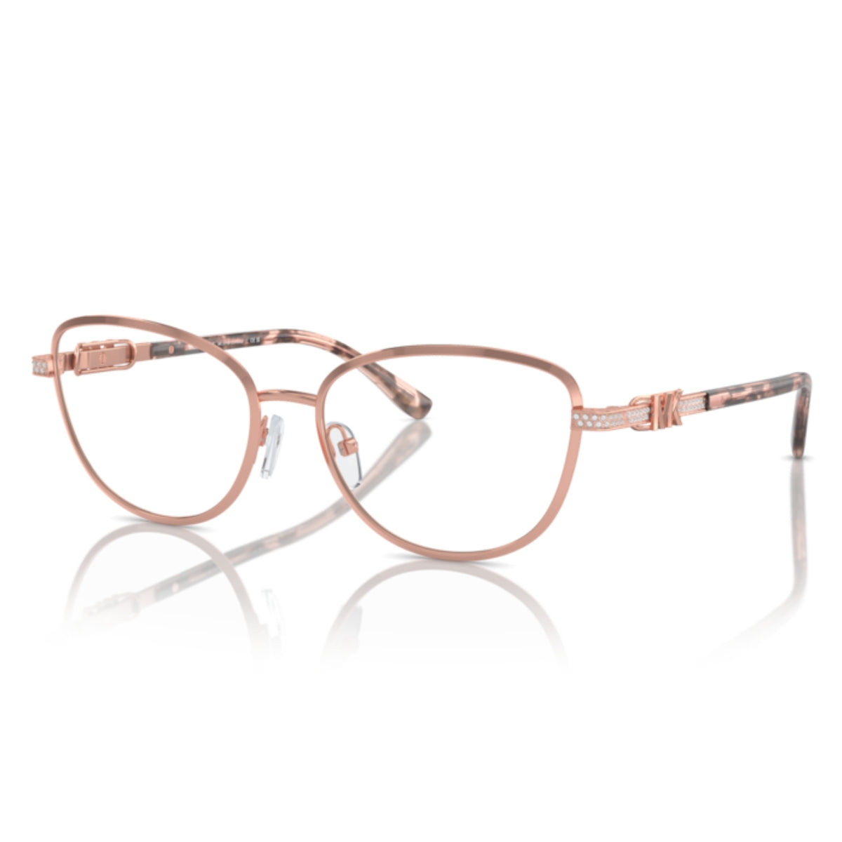 Michael Kors MK3076B rose gold cat-eye eyeglasses with metal frame