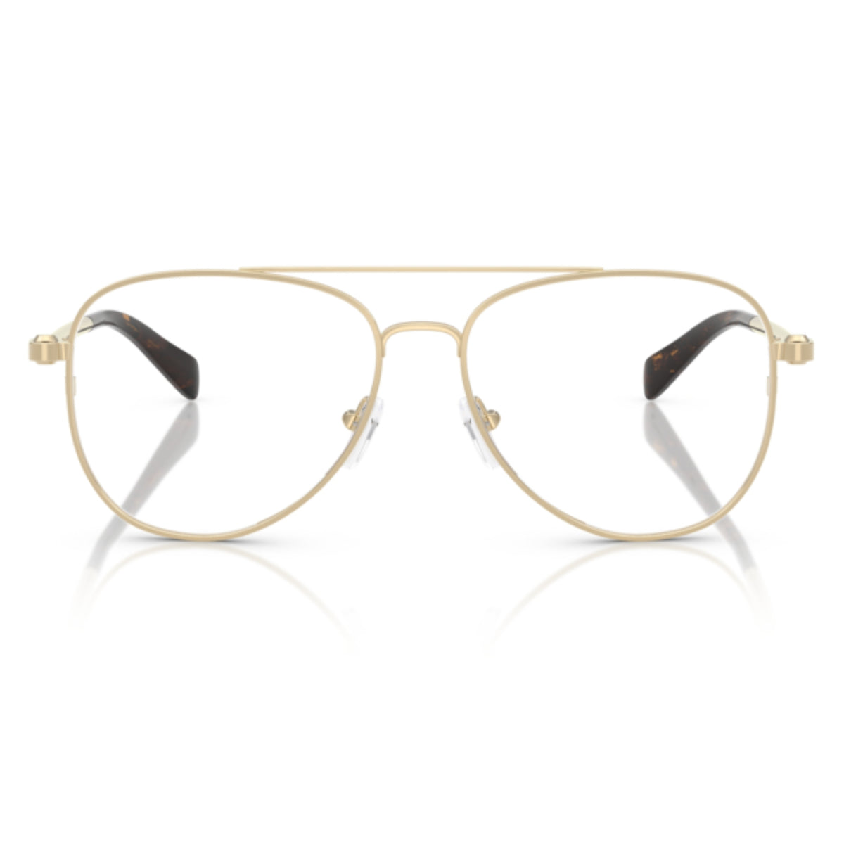 Michael Kors MK3089 light gold shiny aviator eyeglasses, full-rim metal frame
