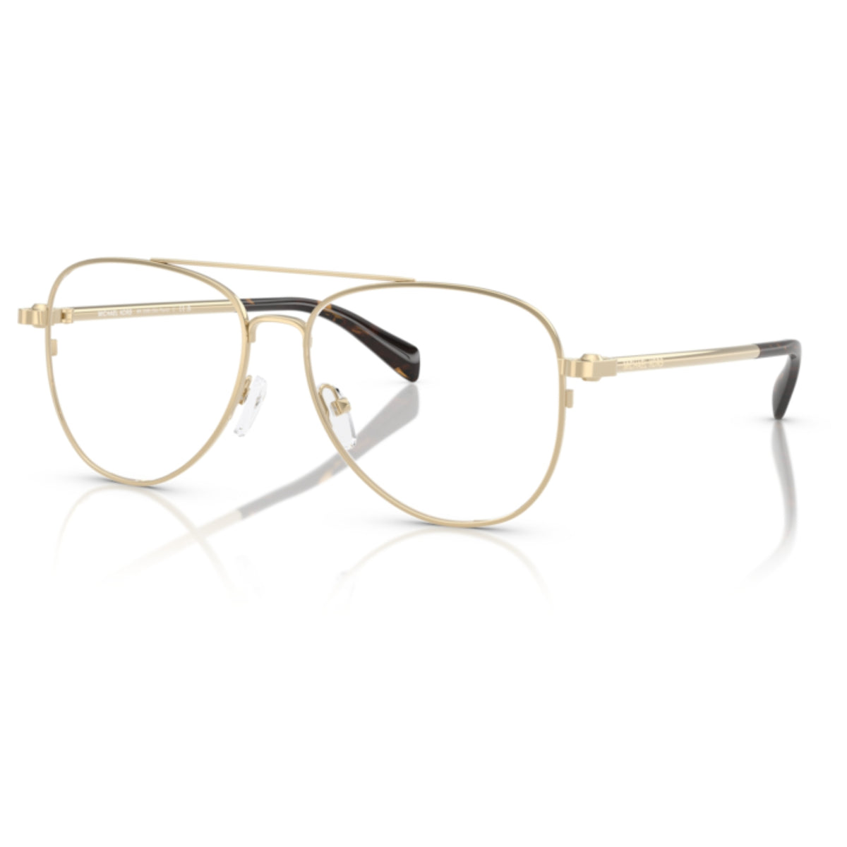 Michael Kors MK3089 light gold shiny aviator eyeglasses with metal frame
