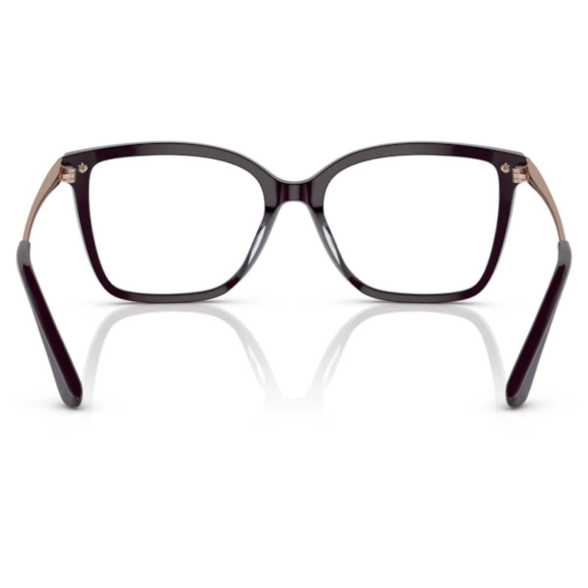 Michael Kors MK4101U cordovan square eyeglasses, back view of the frame and temples