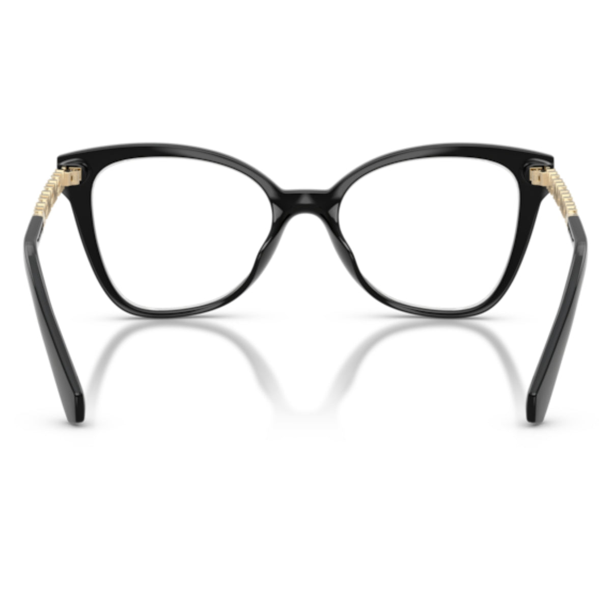 Michael Kors MK4170U black cat-eye eyeglasses, back view of the frame and temples
