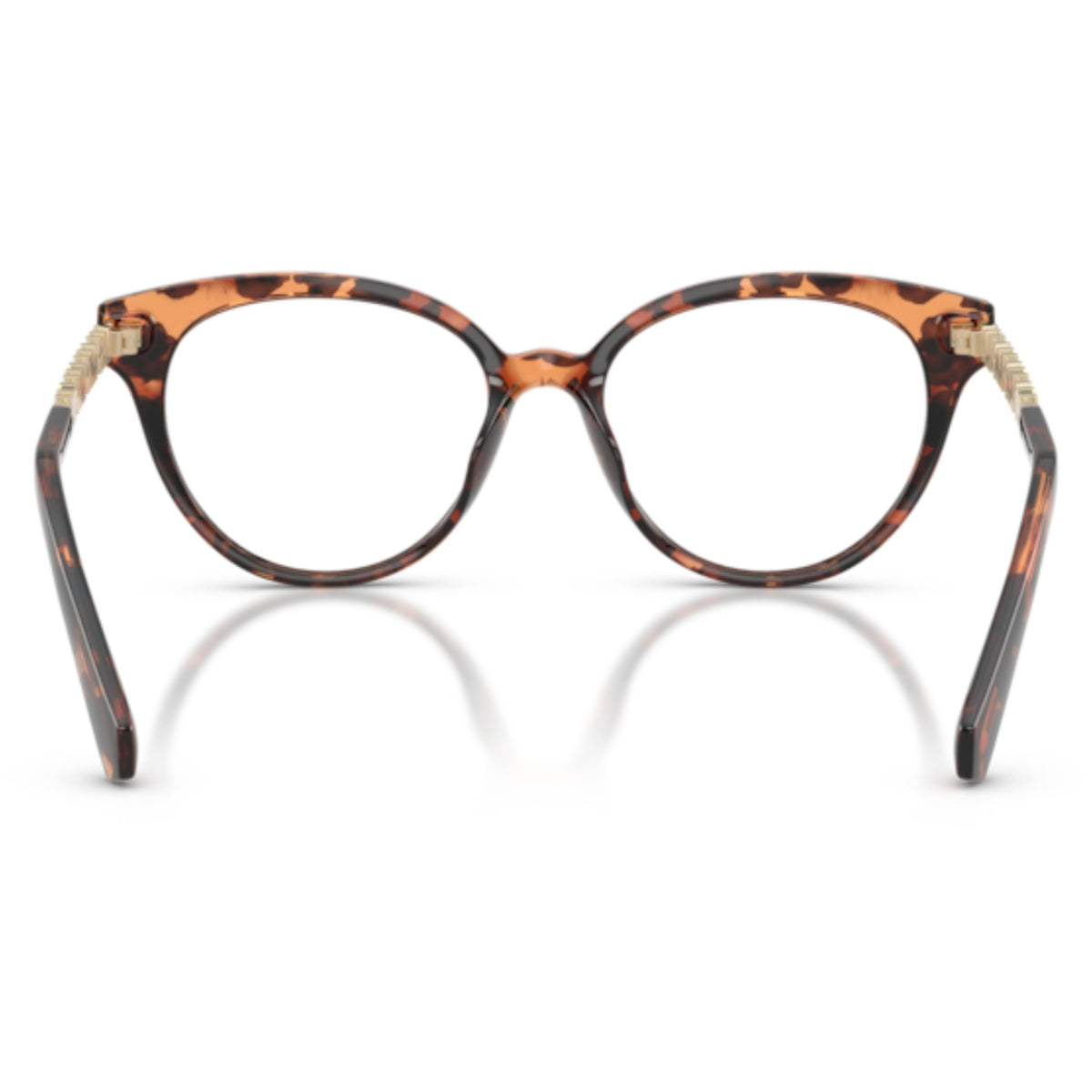Michael Kors MK4172U dark tortoise round eyeglasses, back view of the frame and temples