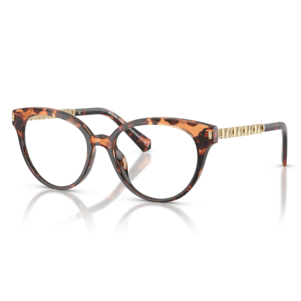 Michael Kors MK4172U dark tortoise round eyeglasses with plastic and metal frame