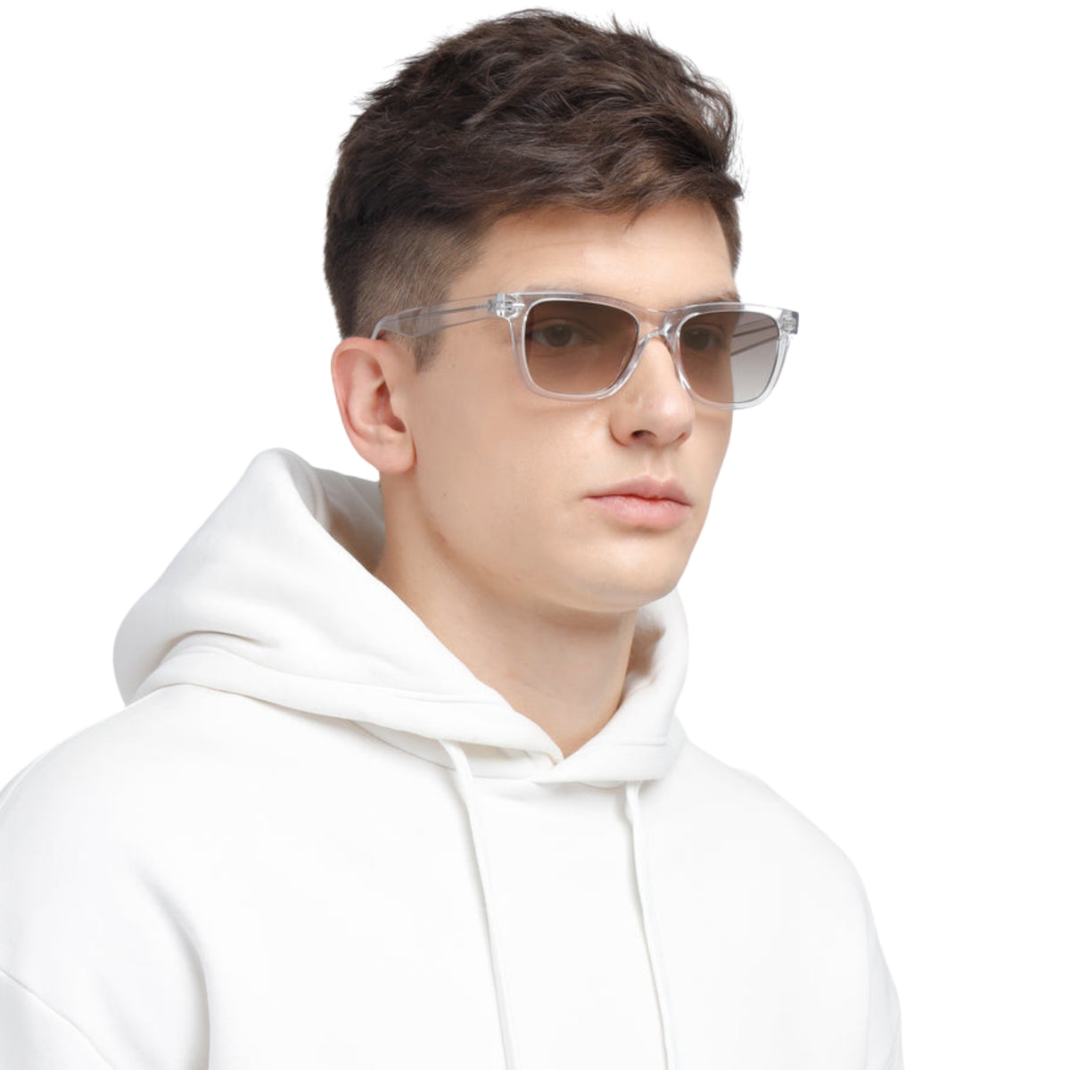 Man wearing Opium OP10143 crystal wayfarer sunglasses