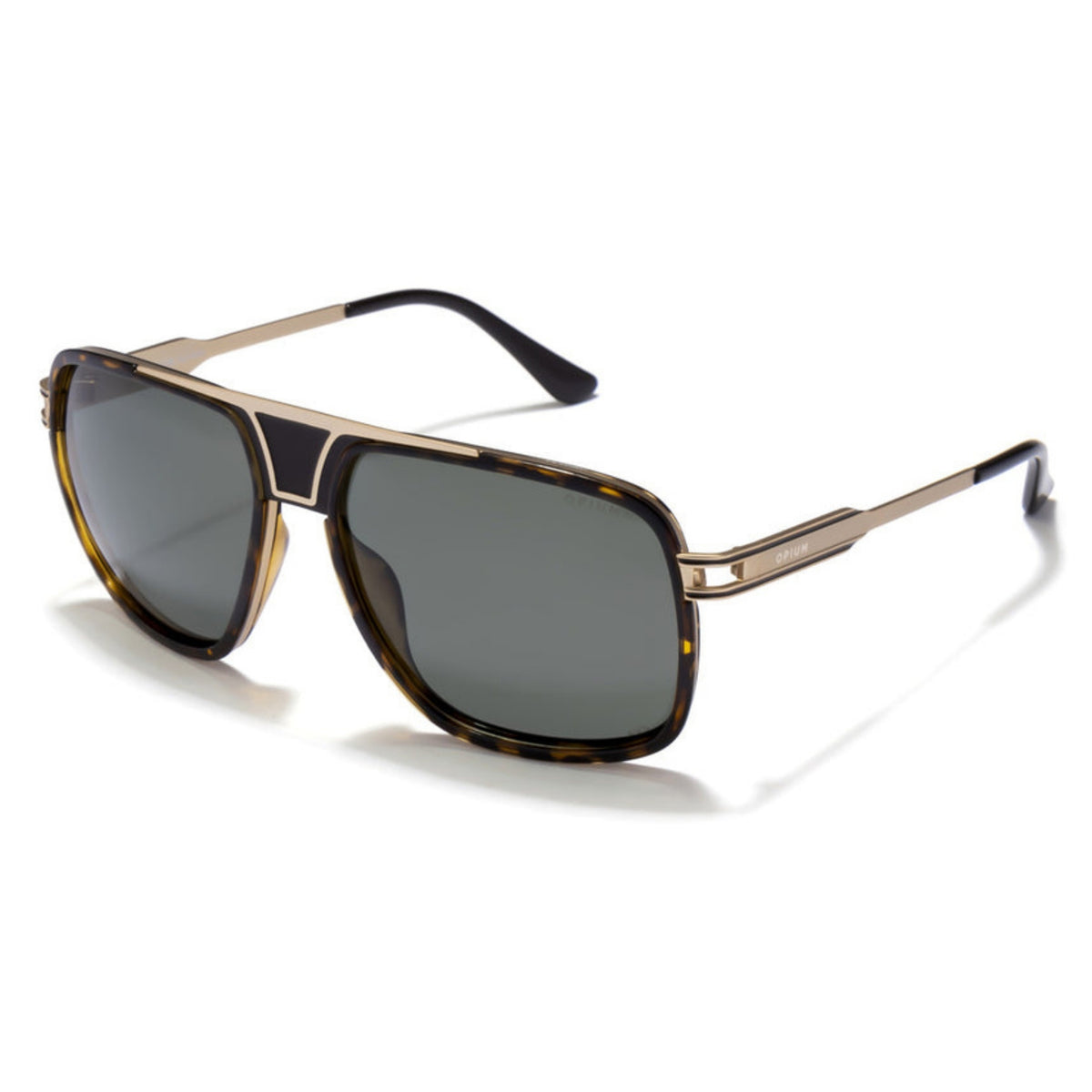 Opium OP10171 gold aviator sunglasses with green lenses