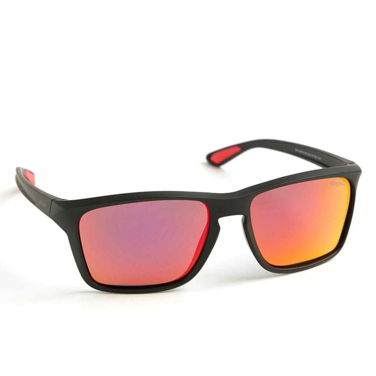 Opium OP10315 black sports sunglasses with mirror lenses