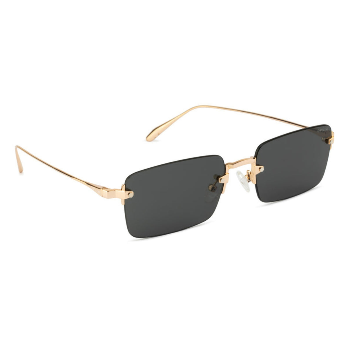 Opium OP10374 gold rimless sunglasses with grey lenses