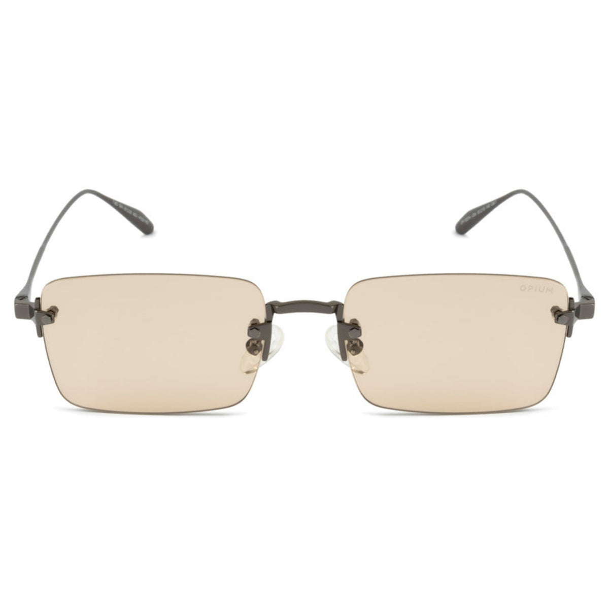 Opium OP10374 gunmetal rimless sunglasses, metal frame