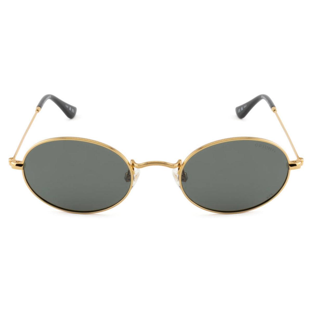 Opium OP10384 gold oval sunglasses, full-rim metal frame