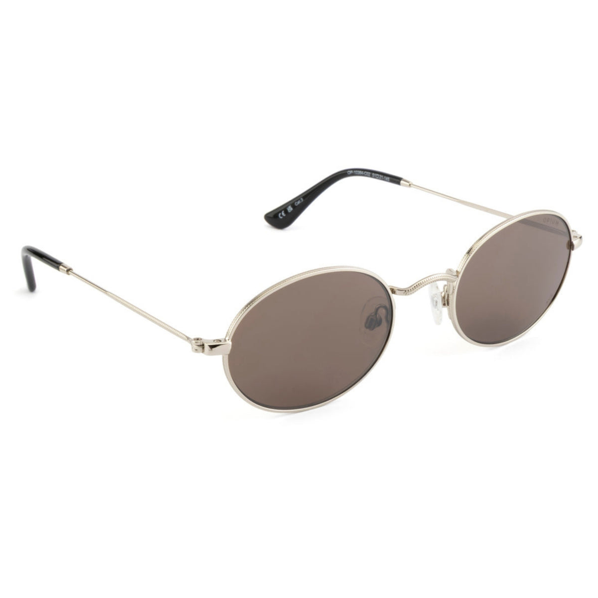 Opium OP10384 silver oval sunglasses with brown lenses
