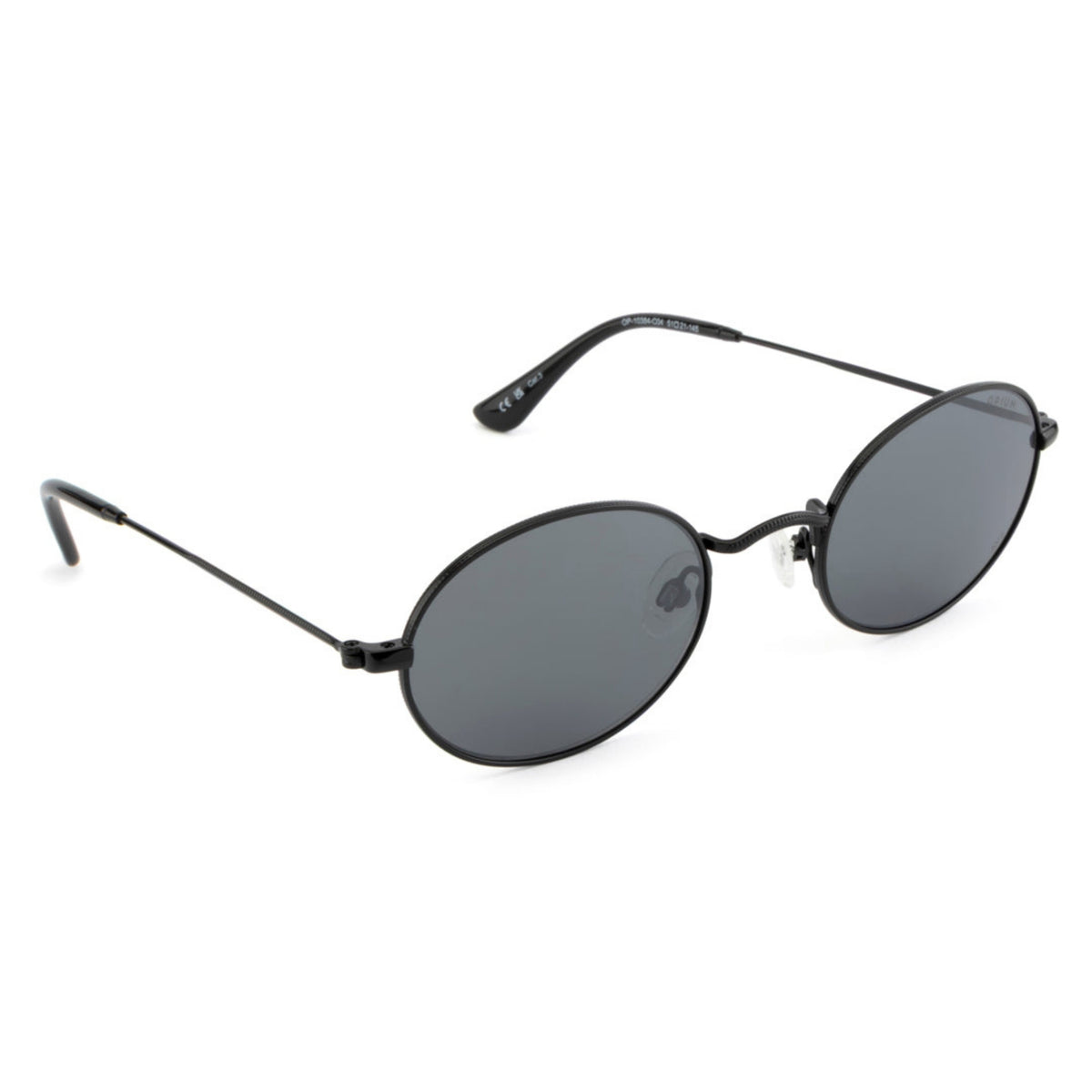 Opium OP10384 black oval sunglasses with grey lenses