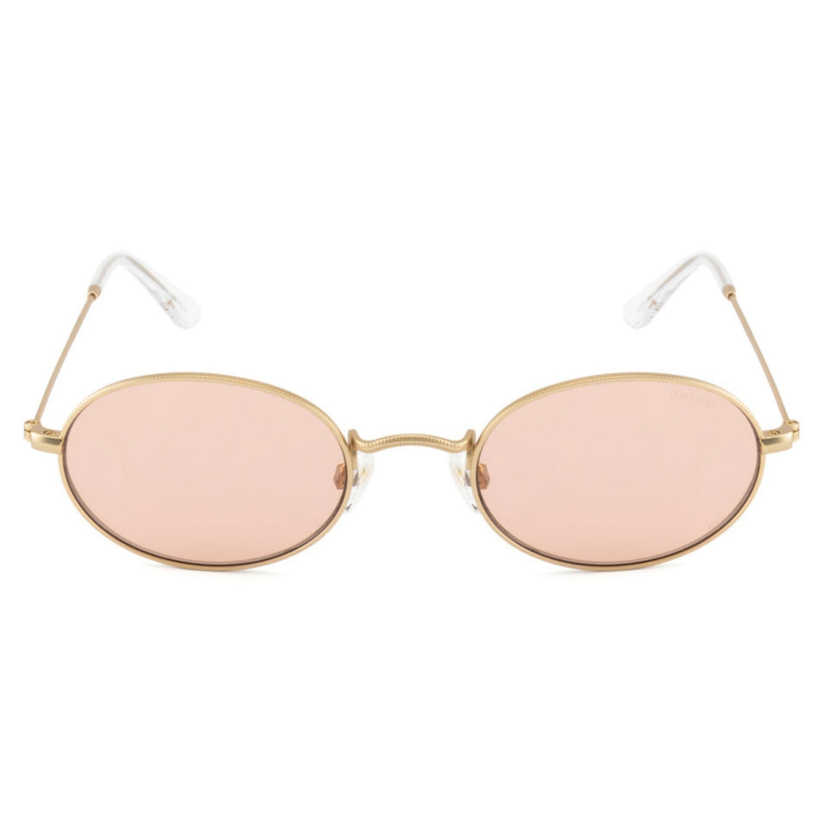 Opium OP10384 gold oval sunglasses, full-rim metal frame