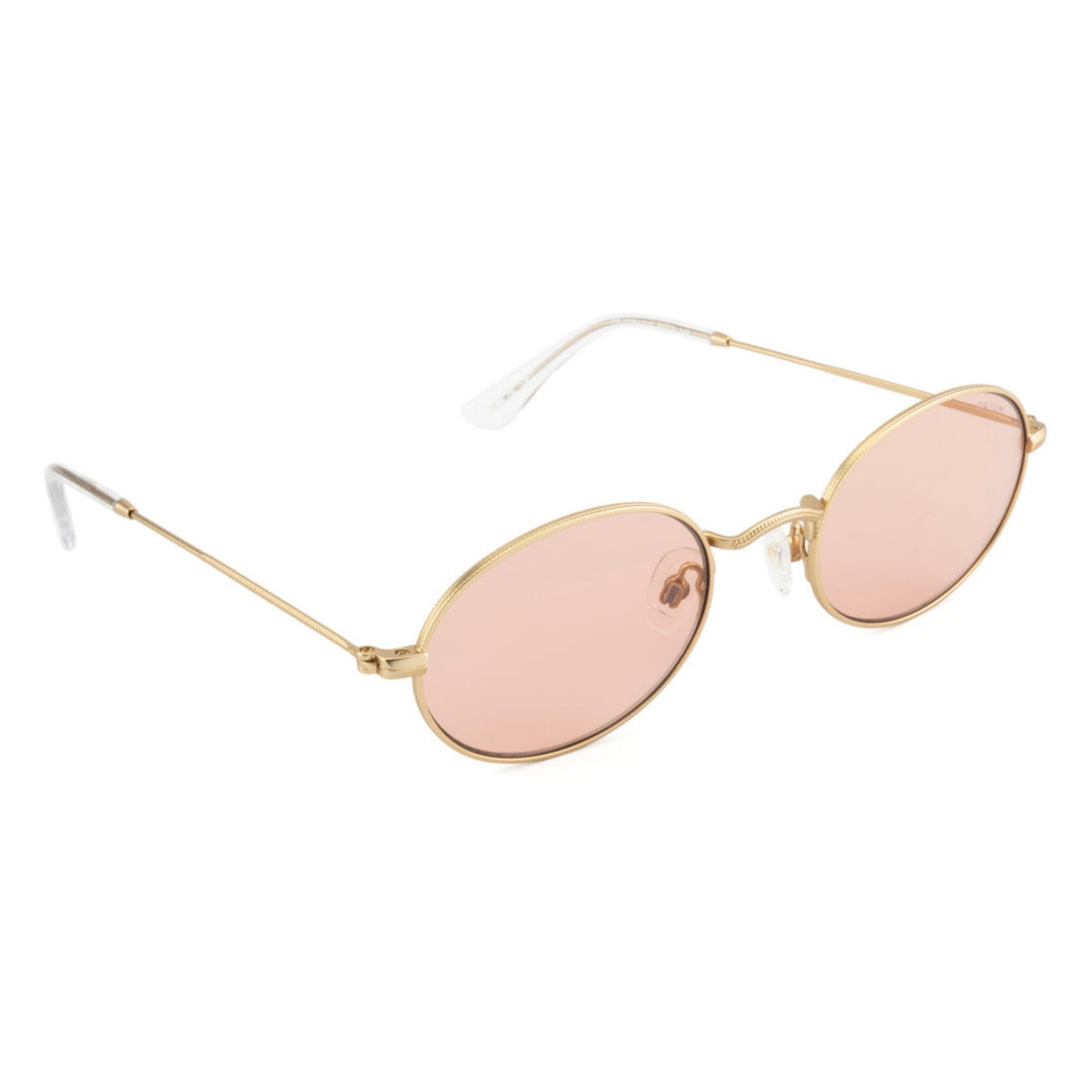 Opium OP10384 gold oval sunglasses with pink lenses