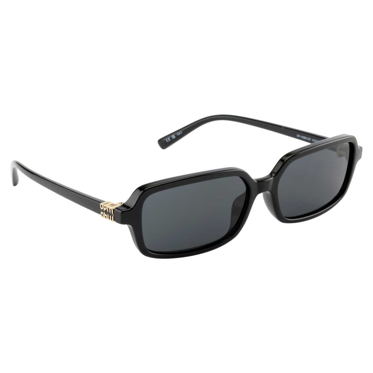 Opium OP10390 black rectangle sunglasses with grey lenses
