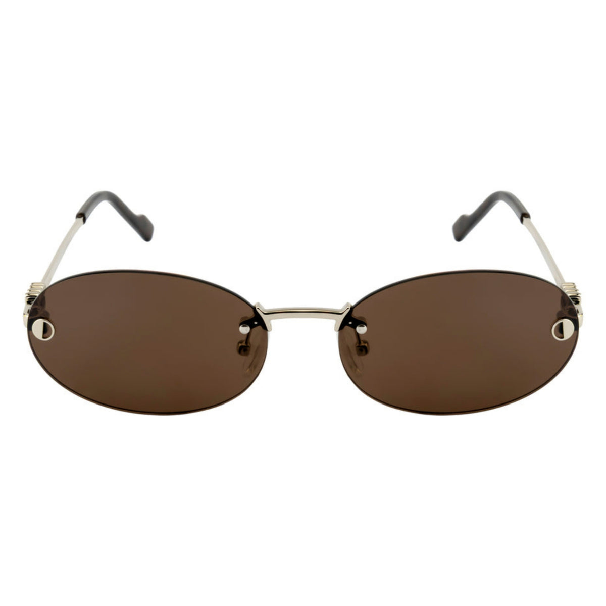 Opium OP10401 silver rimless sunglasses, metal frame