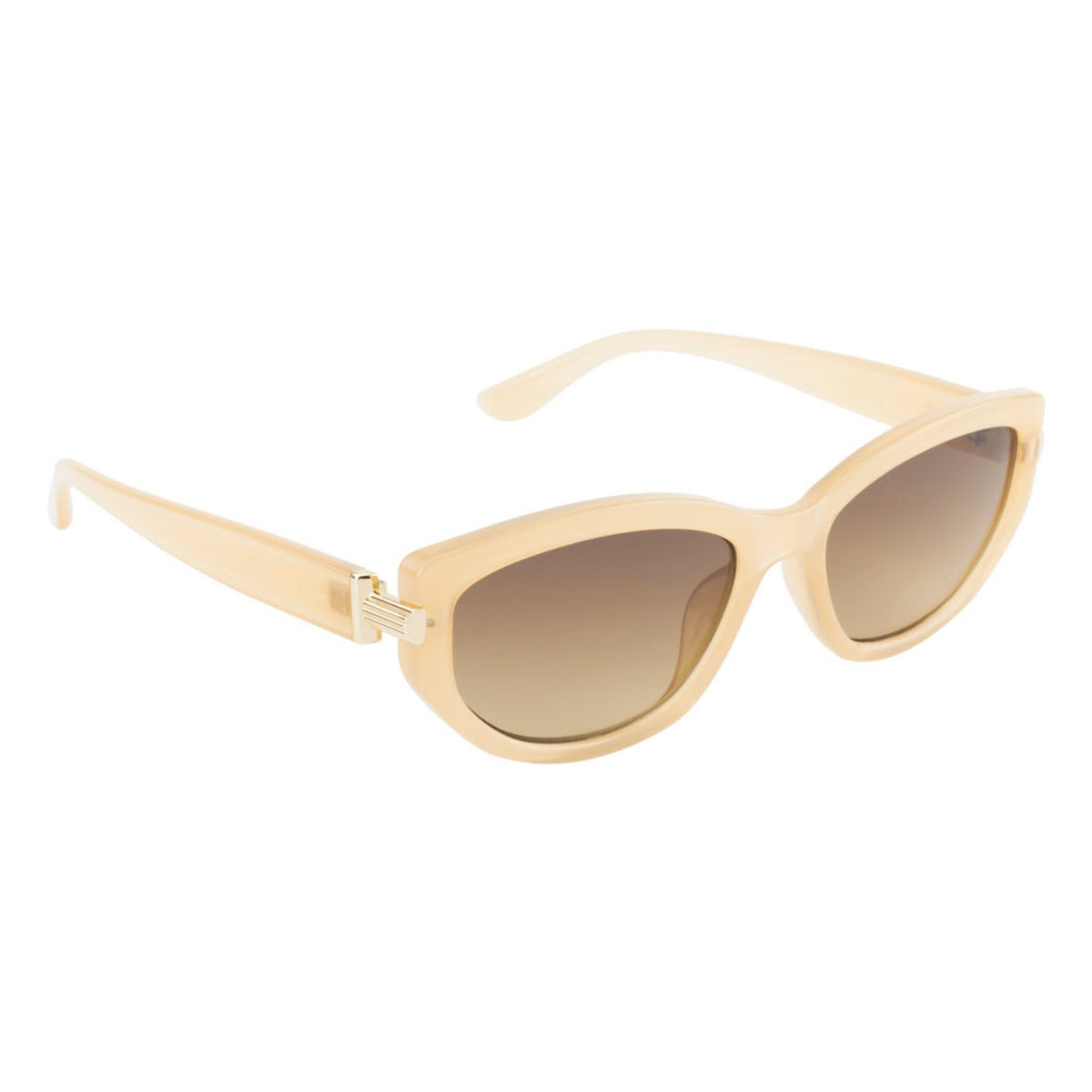 Opium OP10425 beige cat-eye sunglasses with brown lenses