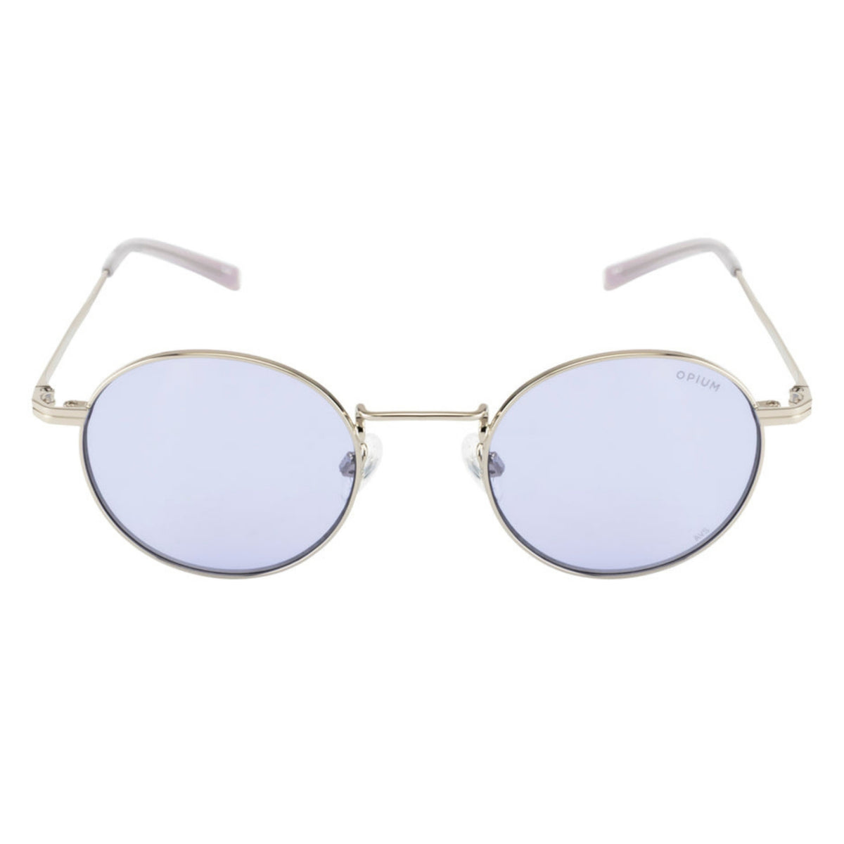 Opium OP10429 silver round sunglasses, full-rim metal frame