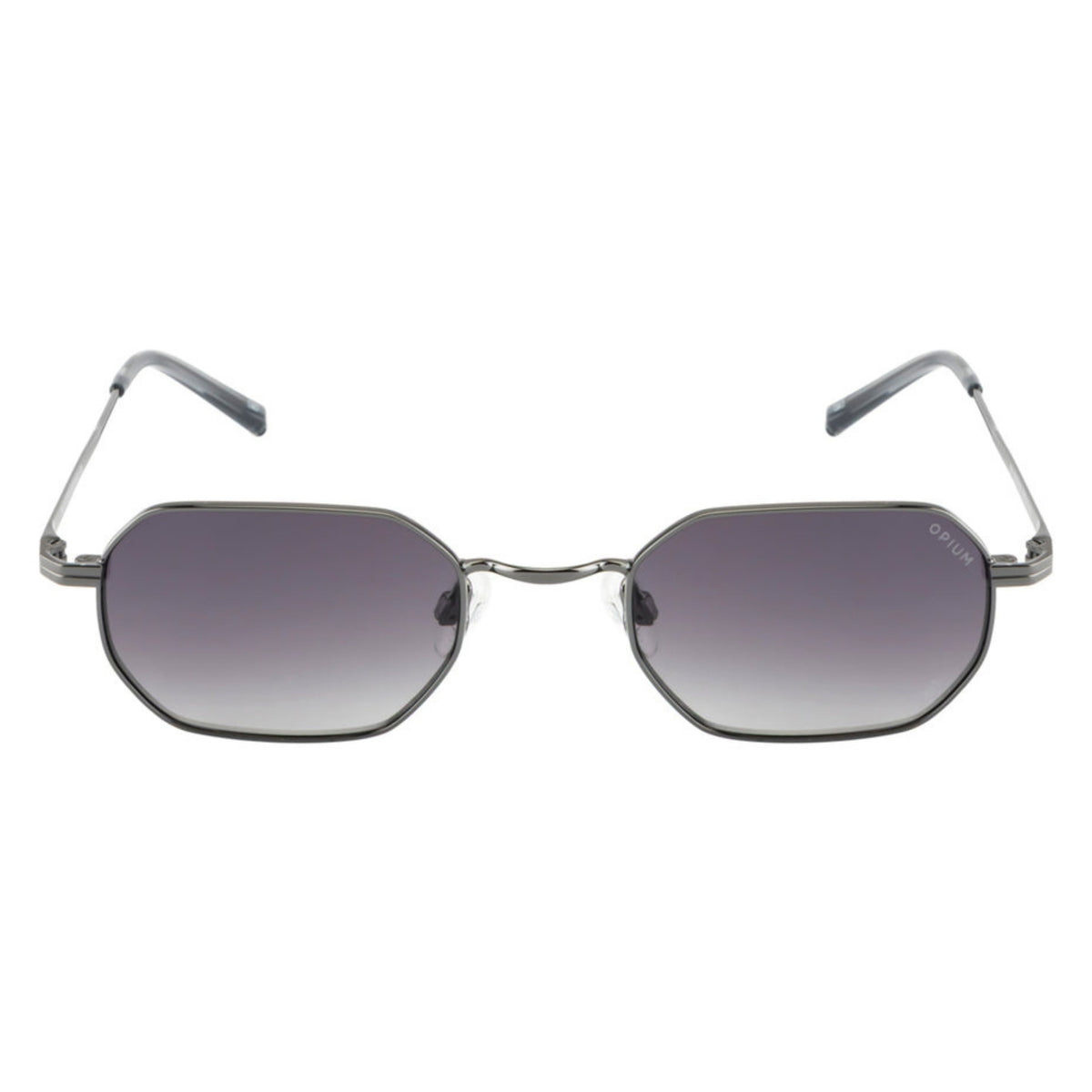 Opium OP10430 gunmetal geometric sunglasses, full-rim metal frame