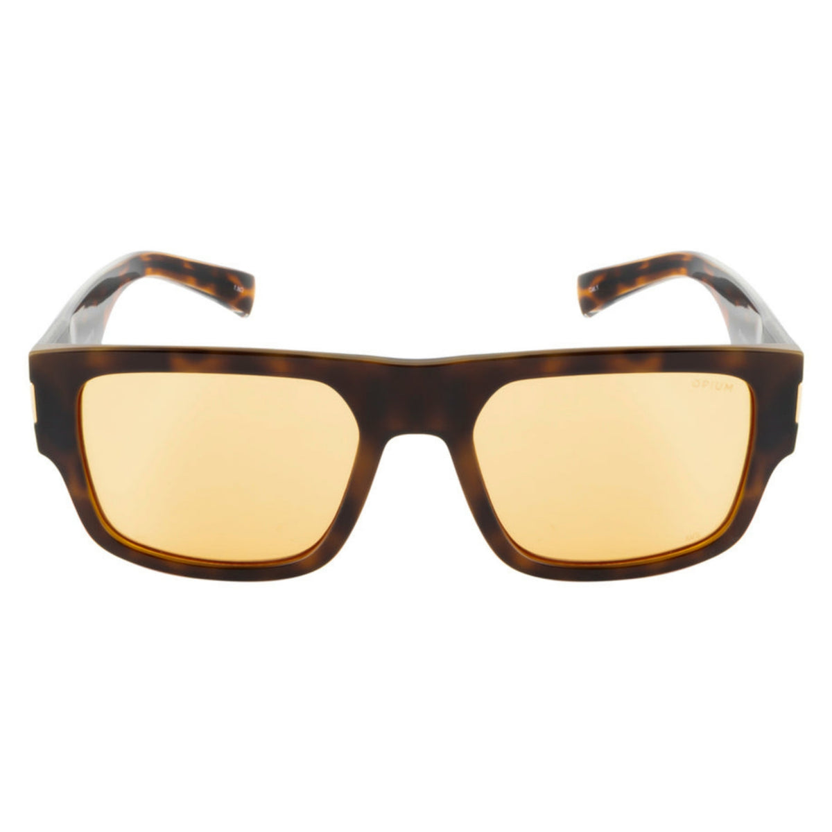 Opium OP10432 brown rectangle sunglasses, full-rim plastic frame