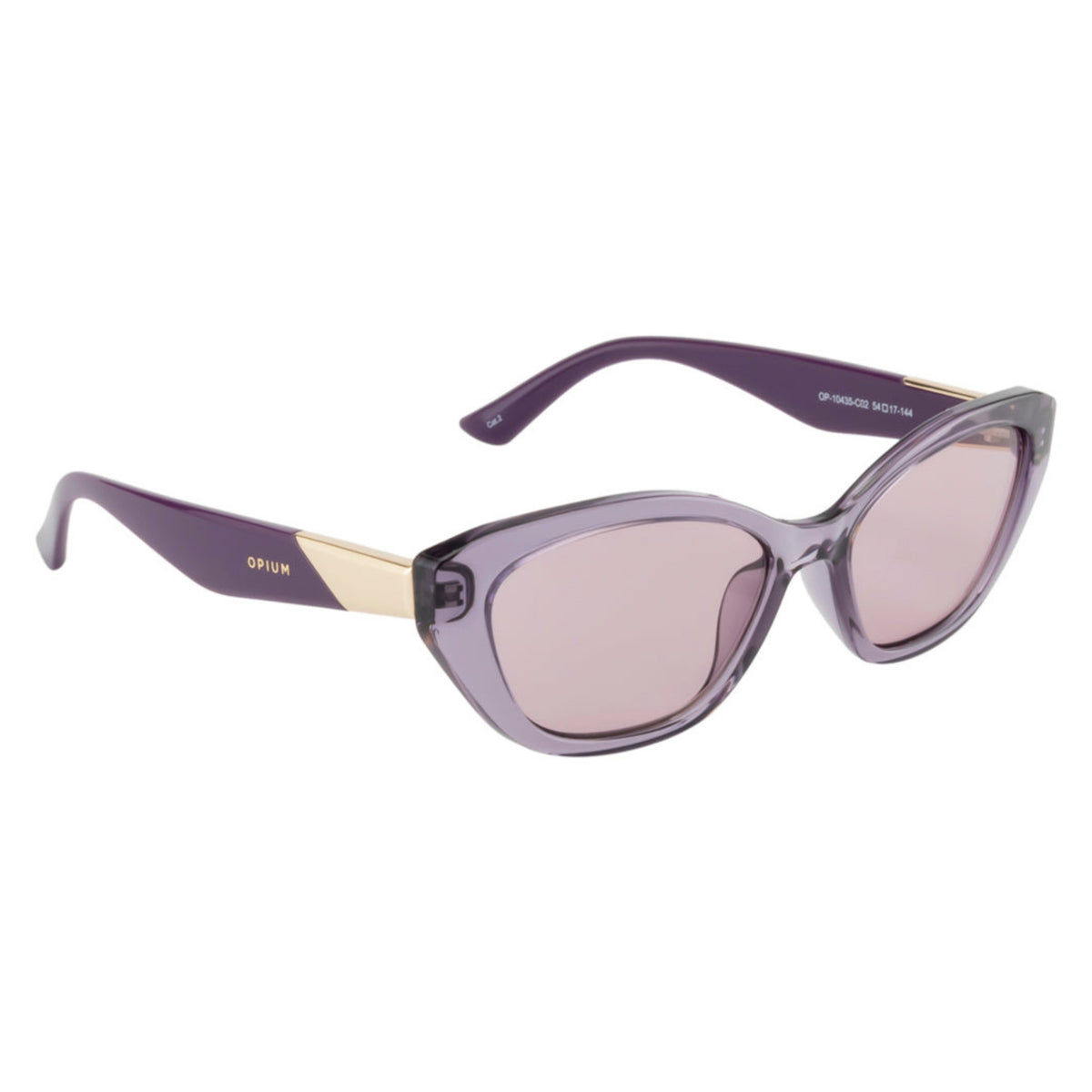 Opium OP10435 violet cat-eye sunglasses with pink lenses