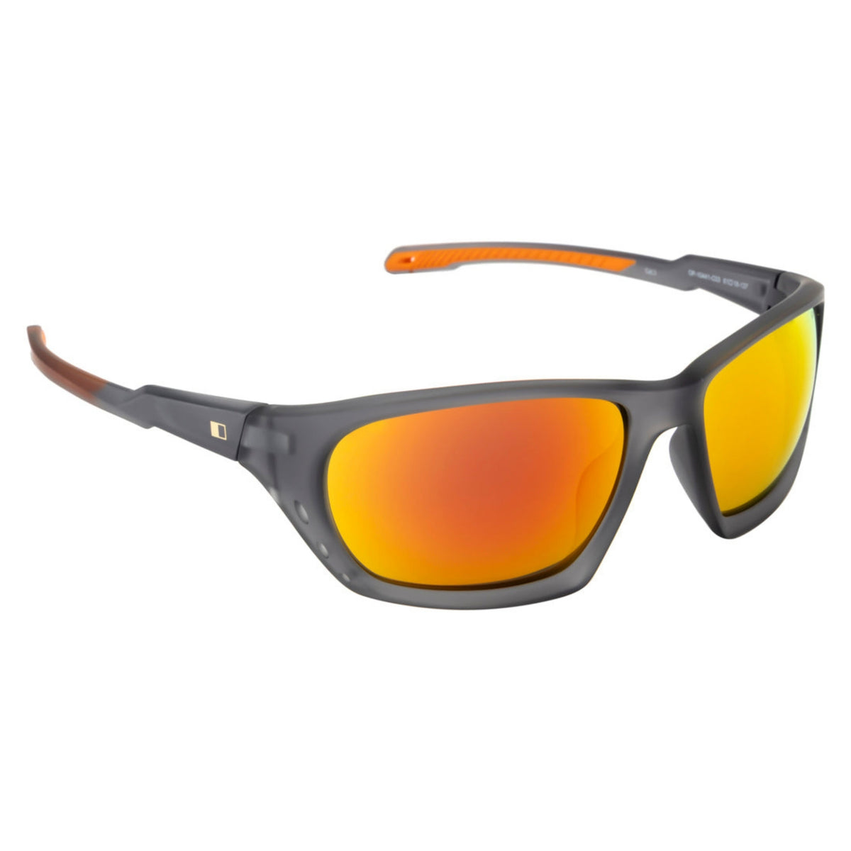 Opium OP10441 grey sports sunglasses with orange lenses