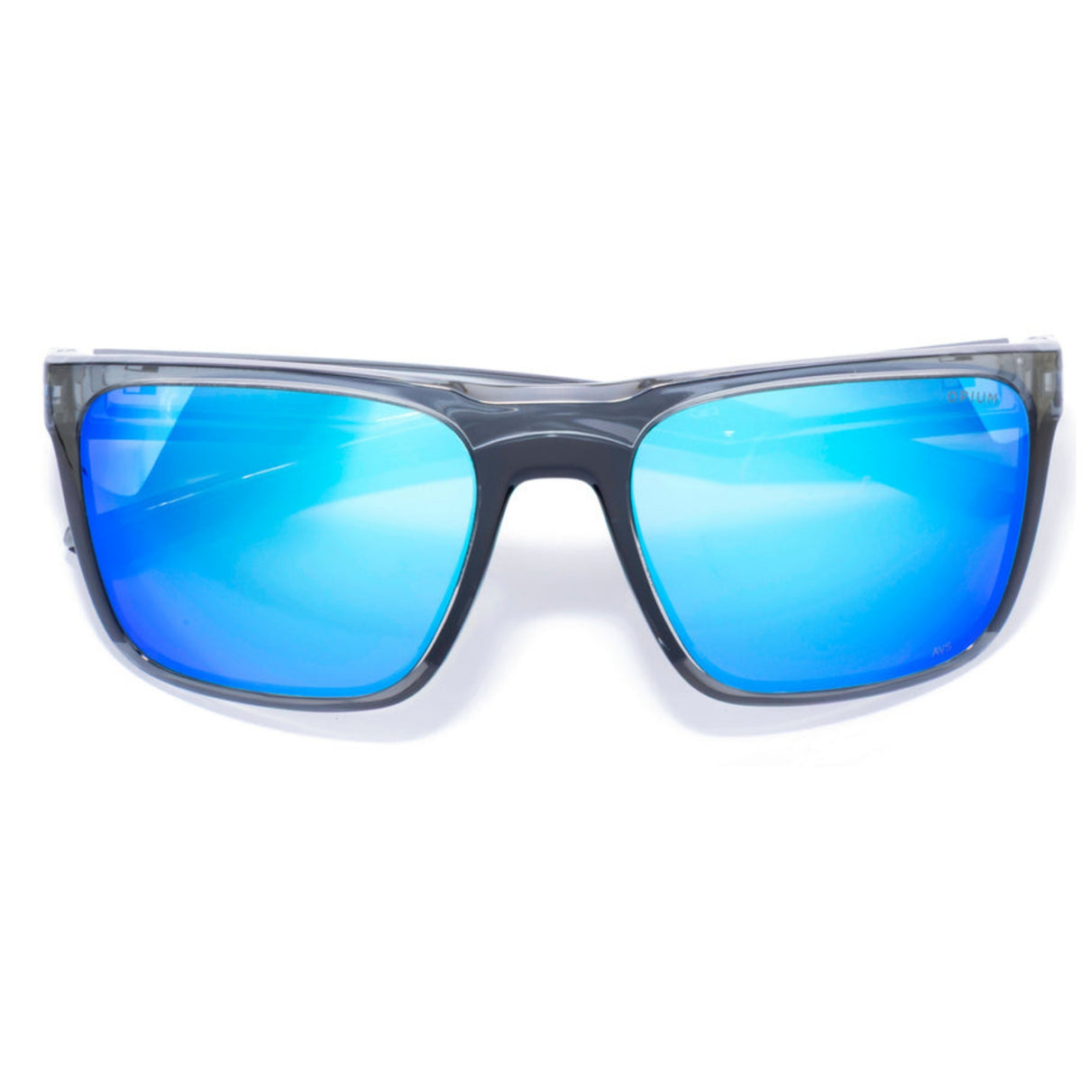 Opium OP10443 grey sports sunglasses, front view with the temples folded