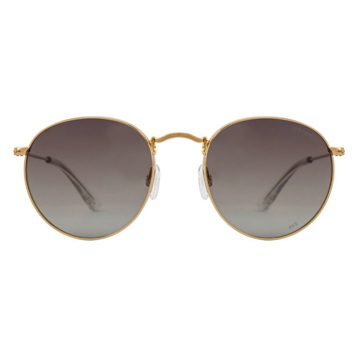 Opium OP1857 gold round sunglasses, full-rim metal frame