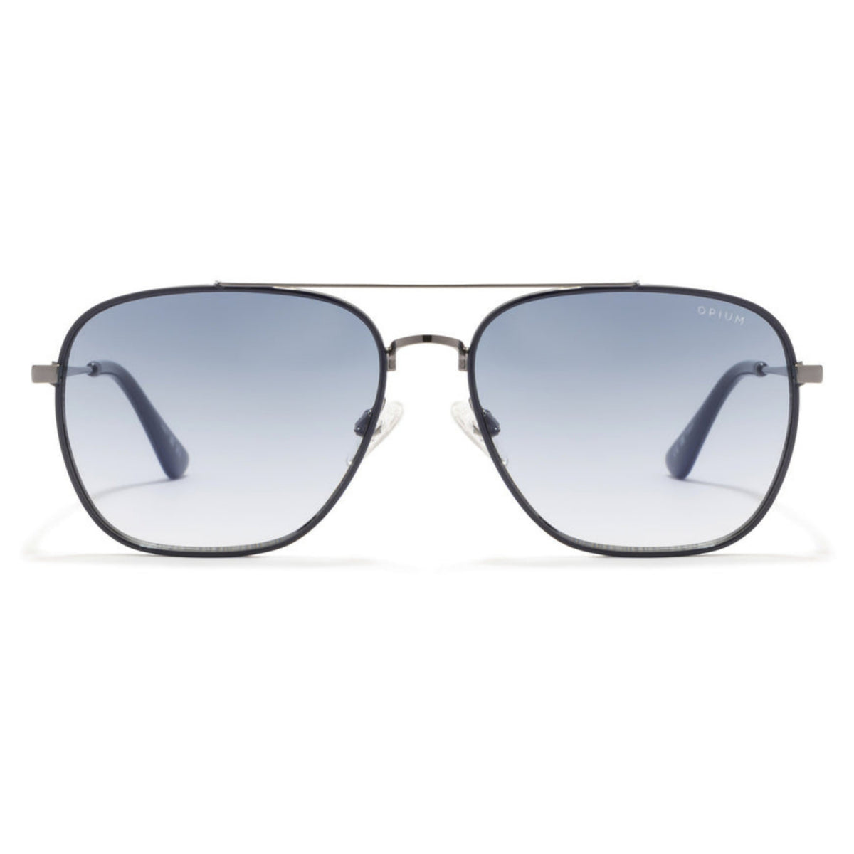 Opium OP2038 gunmetal aviator sunglasses, full-rim metal frame