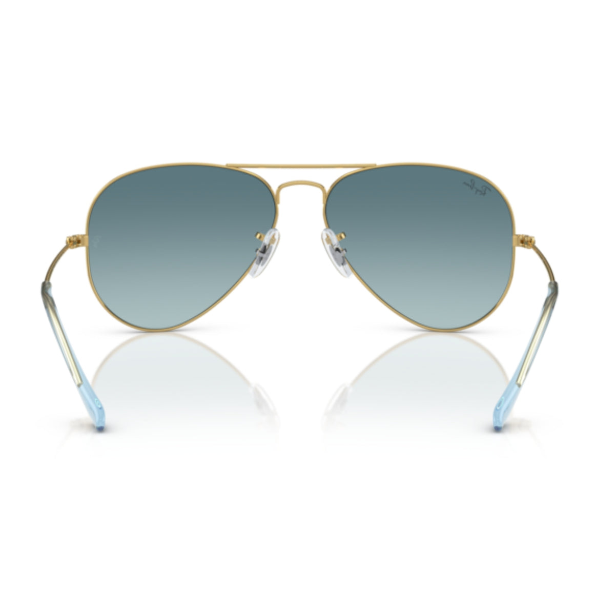 Ray-Ban Aviator Large Metal RB3025 gold sunglasses, back view of the frame and temples