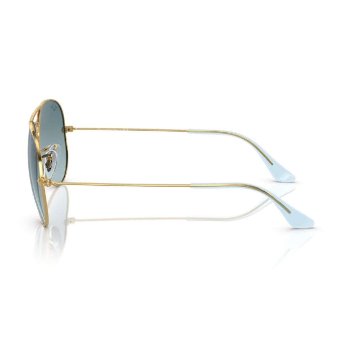 Ray-Ban Aviator Large Metal RB3025 gold sunglasses, side view of the temple
