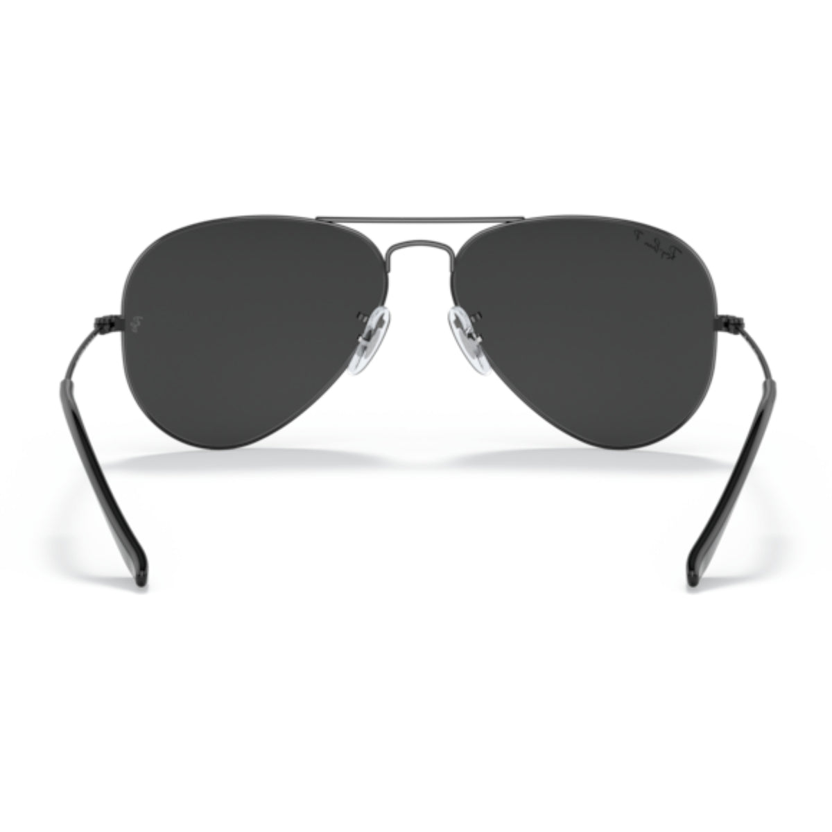 Ray-Ban Aviator Large Metal RB3025 black sunglasses, back view of the frame and temples